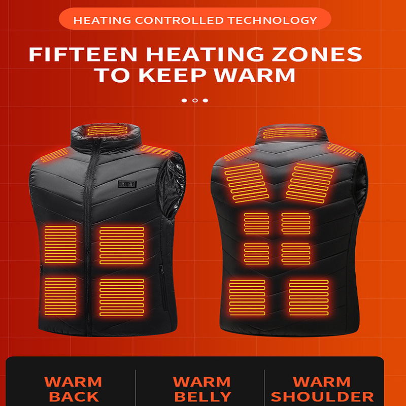 AliExpress 21 Heated Vest Zones Electric Heated Jackets Men Women Sportswear Heated Coat Graphene Heat Coat USB Heating Jacket For Camping, view 2