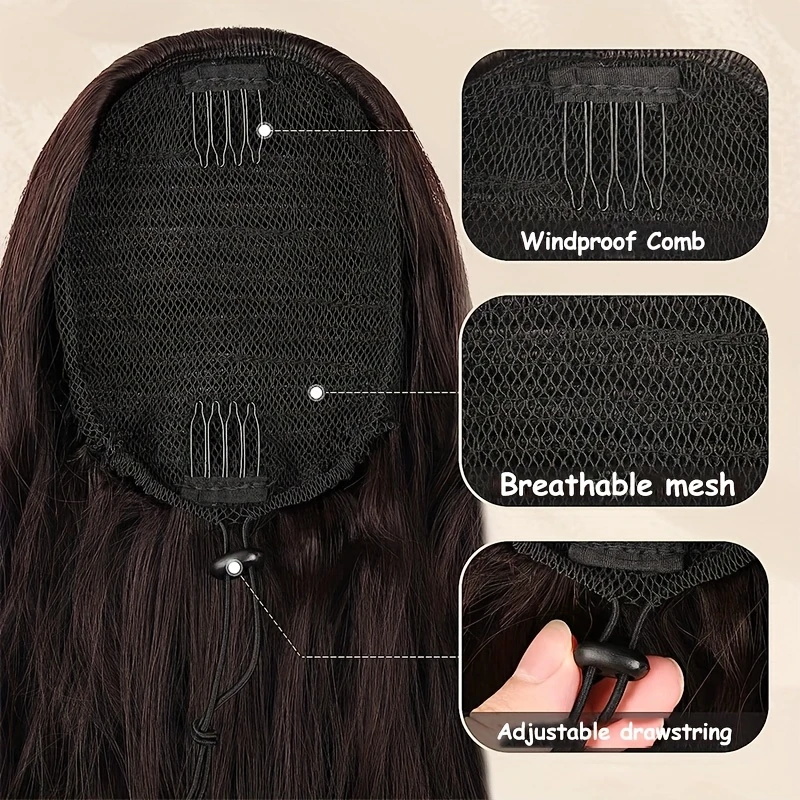 AliExpress 22 Inch Curly Drawstring Ponytail Extension, view 2