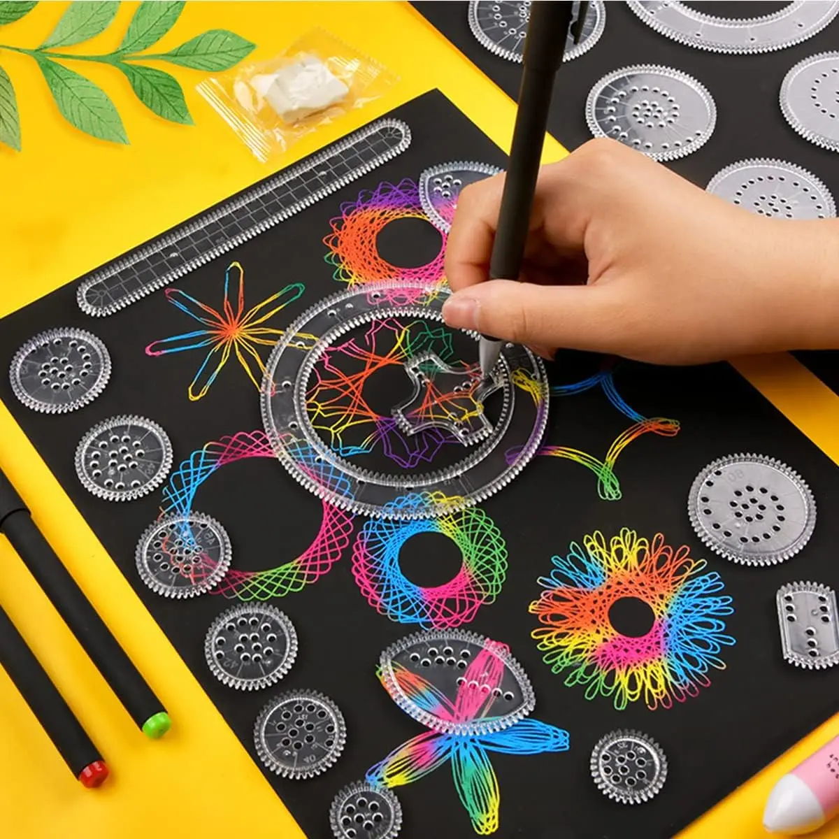 AliExpress 22pcs Spirograph Drawing Kaleidoscope Ruler Set Geometry Ruler Math Roulette Drawing Tool Learning Drawing Toy Art Tool