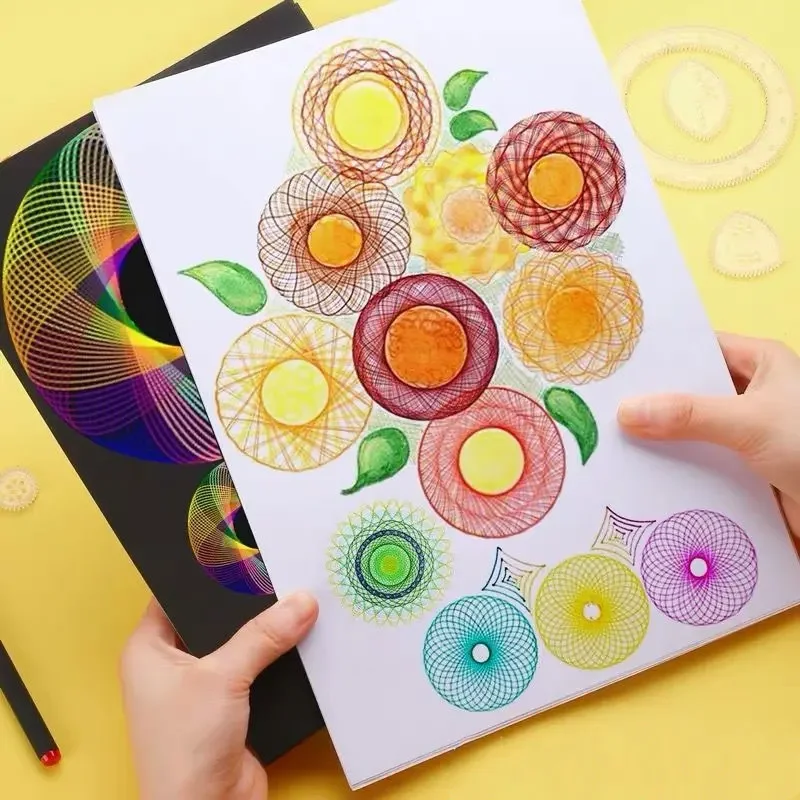 AliExpress 22pcs Spirograph Drawing Kaleidoscope Ruler Set Geometry Ruler Math Roulette Drawing Tool Learning Drawing Toy Art Tool, view 5