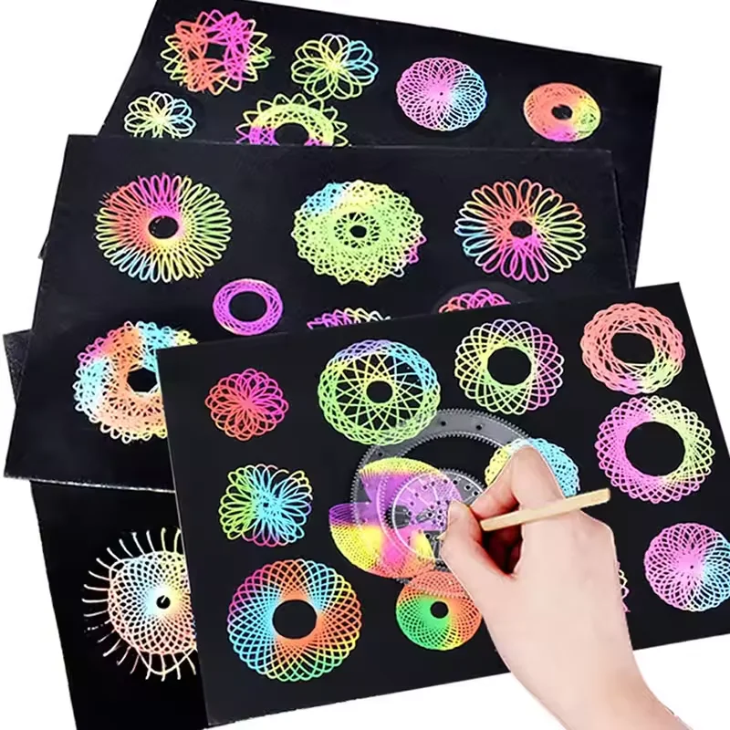 AliExpress 22pcs Spirograph Drawing Kaleidoscope Ruler Set Geometry Ruler Math Roulette Drawing Tool Learning Drawing Toy Art Tool, view 6