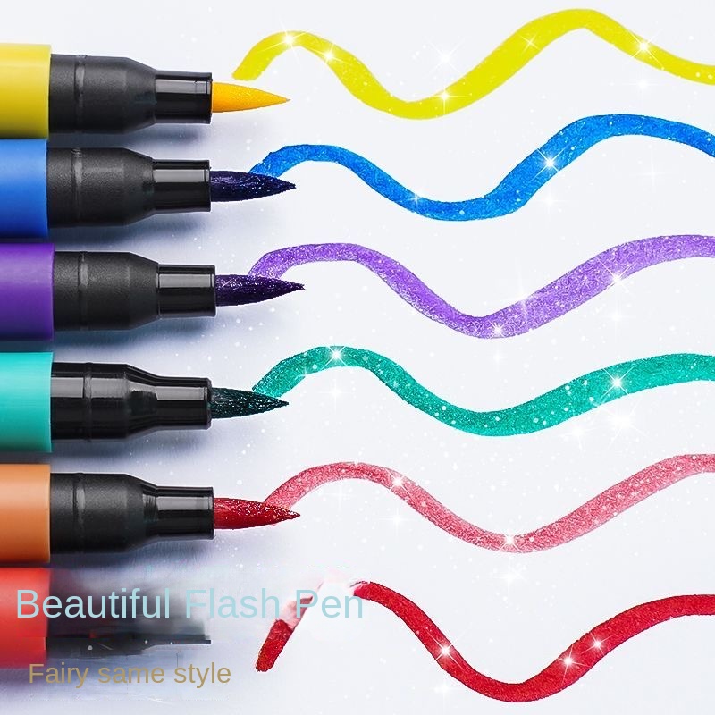 AliExpress 24/48/72/96 Colors Dual Brush Tip Glitter Art Markers Metallic Paint Marker Pens DIY Crafts Birthday Cards, Making Poster, Album, view 3