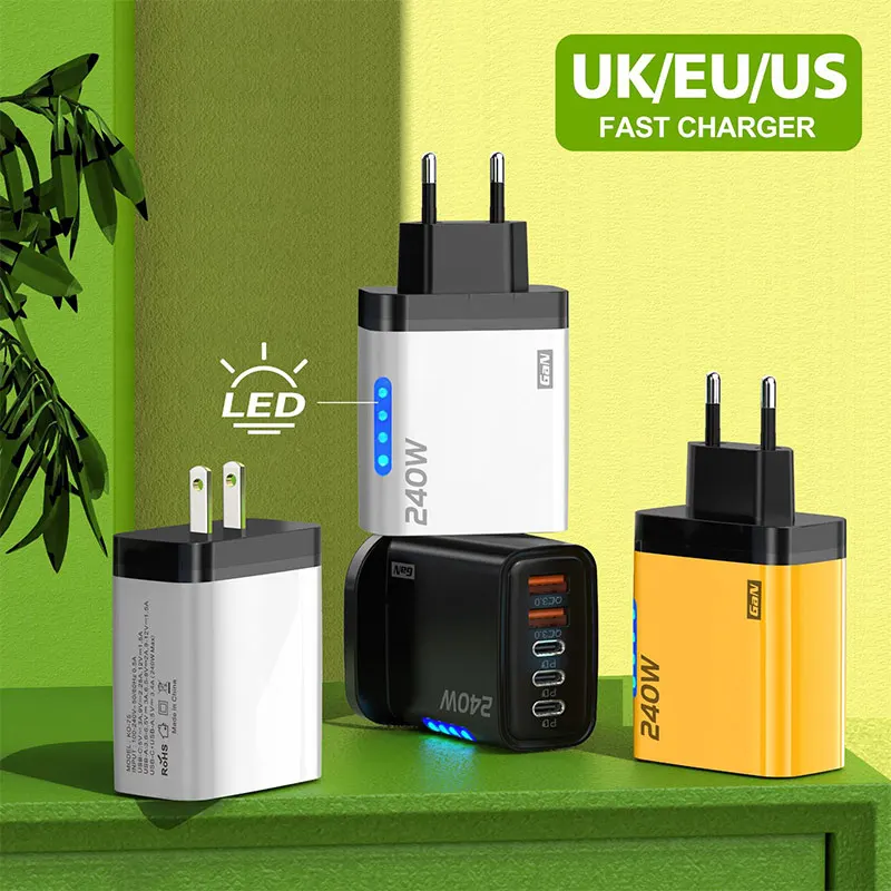 AliExpress 240W 5-Port GaN Fast Charger with LED Light, view 3