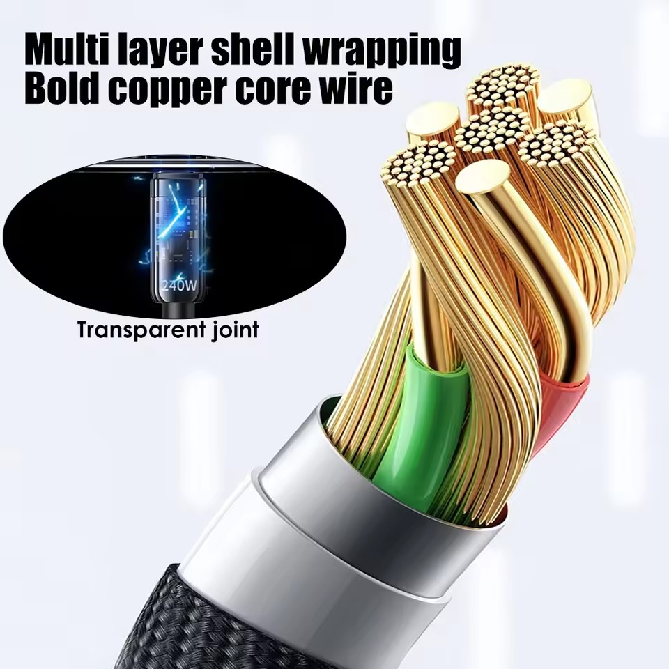 AliExpress 240W Nylon USB-C Charging Cable with LED Display, view 5