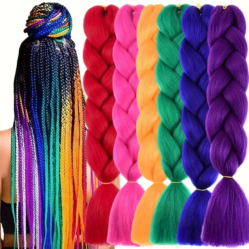 AliExpress 24Inch Synthetic Long Box Jumbo Braiding Hair Extensions Yaki Straight Texture for Women  Dreadlocks