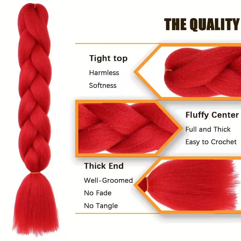 AliExpress 24Inch Synthetic Long Box Jumbo Braiding Hair Extensions Yaki Straight Texture for Women Dreadlocks, view 4