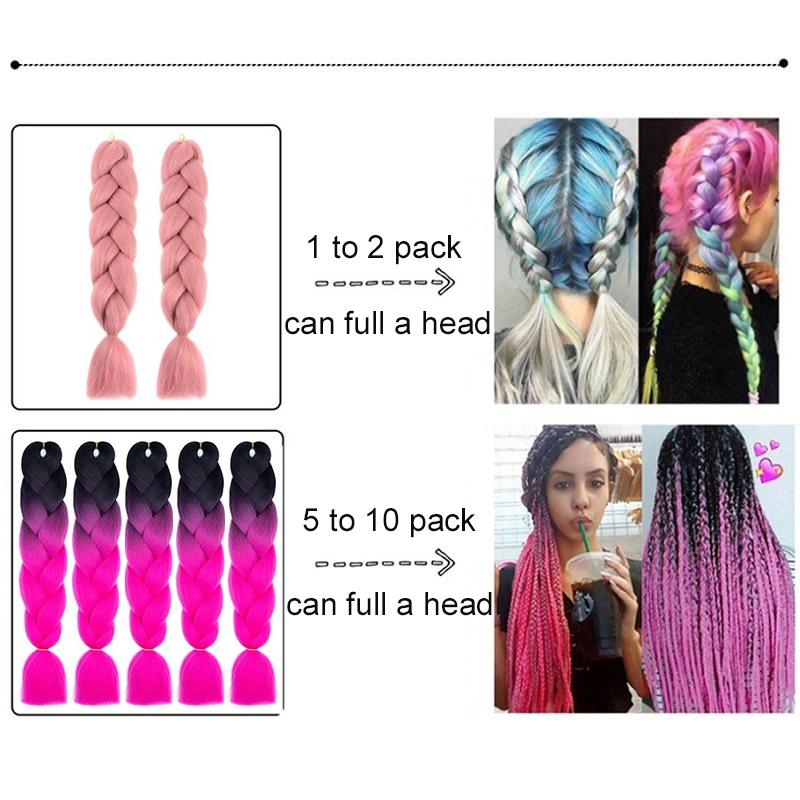 AliExpress 24Inch Synthetic Long Box Jumbo Braiding Hair Extensions Yaki Straight Texture for Women Dreadlocks, view 5