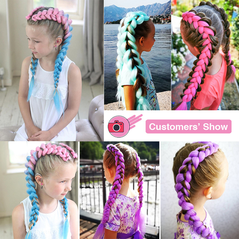 AliExpress 24Inch Synthetic Long Box Jumbo Braiding Hair Extensions Yaki Straight Texture for Women Dreadlocks, view 6