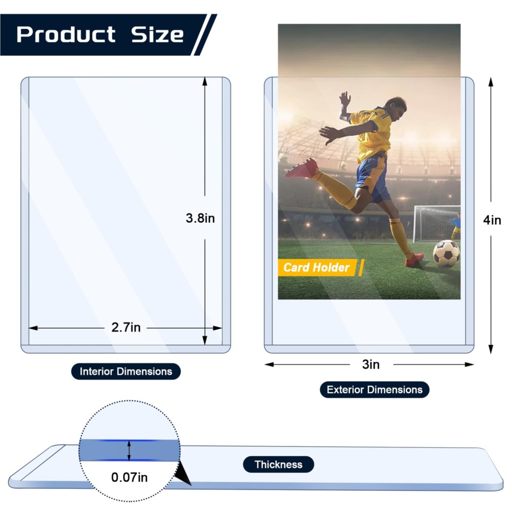 AliExpress 25-100pcs 3" x 4" Hard Card Sleeve Clear Anti Scratch Protector For TCG Game Trading Card Baseball Sports Card Protect Toploader, view 3
