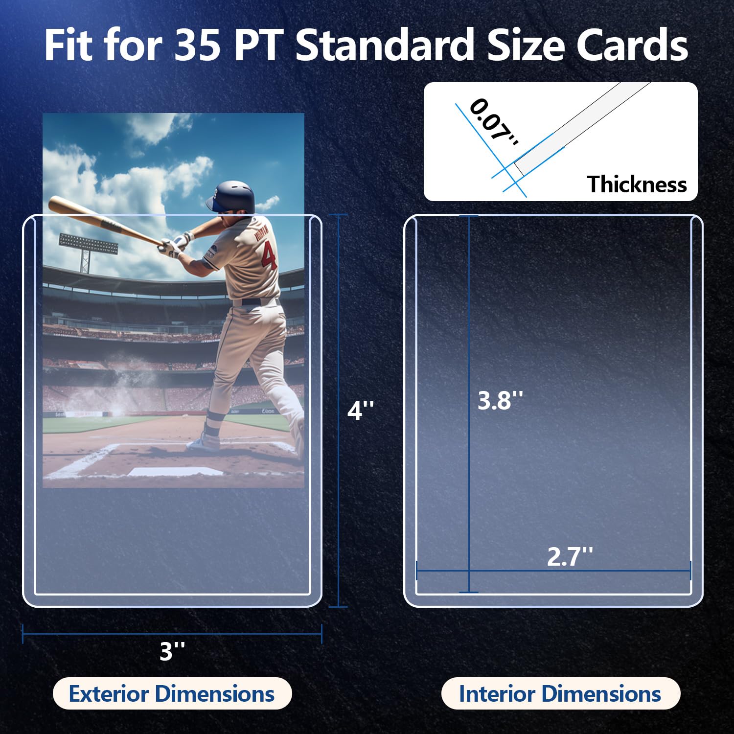 AliExpress 25-150pcs Hard Card Holdre With Protective Film Card Sleeves Anti Scratch Protector Fit For Yugioh PKM TCG Baseball Sports Cards, view 3