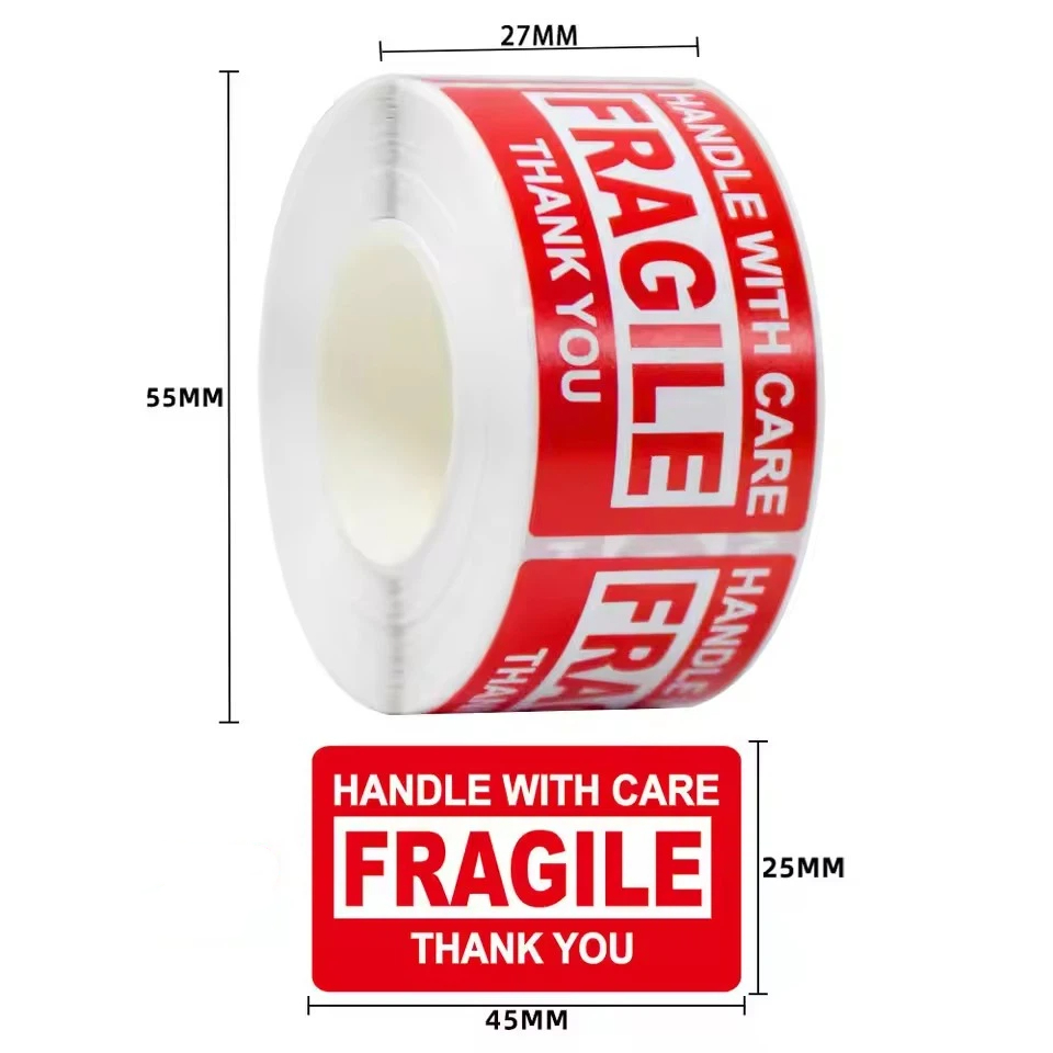 AliExpress 250 Paste/Roll Fragile English Warning Label Sticker, Copper Plate Adhesive Anti-Tamper Fragile Item Warning Stickers, view 3