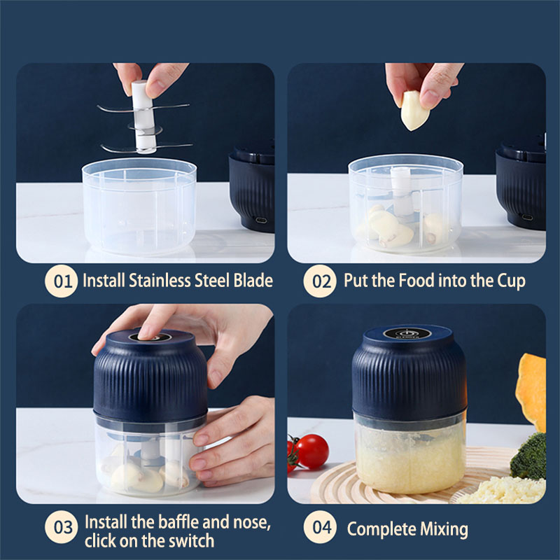 AliExpress 250 ml Mini USB-Rechargeable Electric Food Chopper, view 5