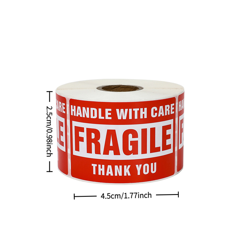 AliExpress 250Paste/Roll Fragile English Warning Label Sticker,Copper Plate Adhesive Anti-Tamper Fragile Item Warning Stickers, view 5