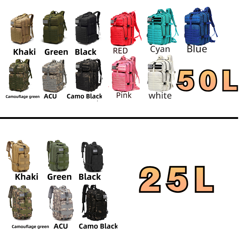 AliExpress 25L/50L Sturdy Nylon Waterproof Tactical Sports Trekking Fishing Hunting Camping Hiking Bag Backpack Outdoor Rucksacks, view 2
