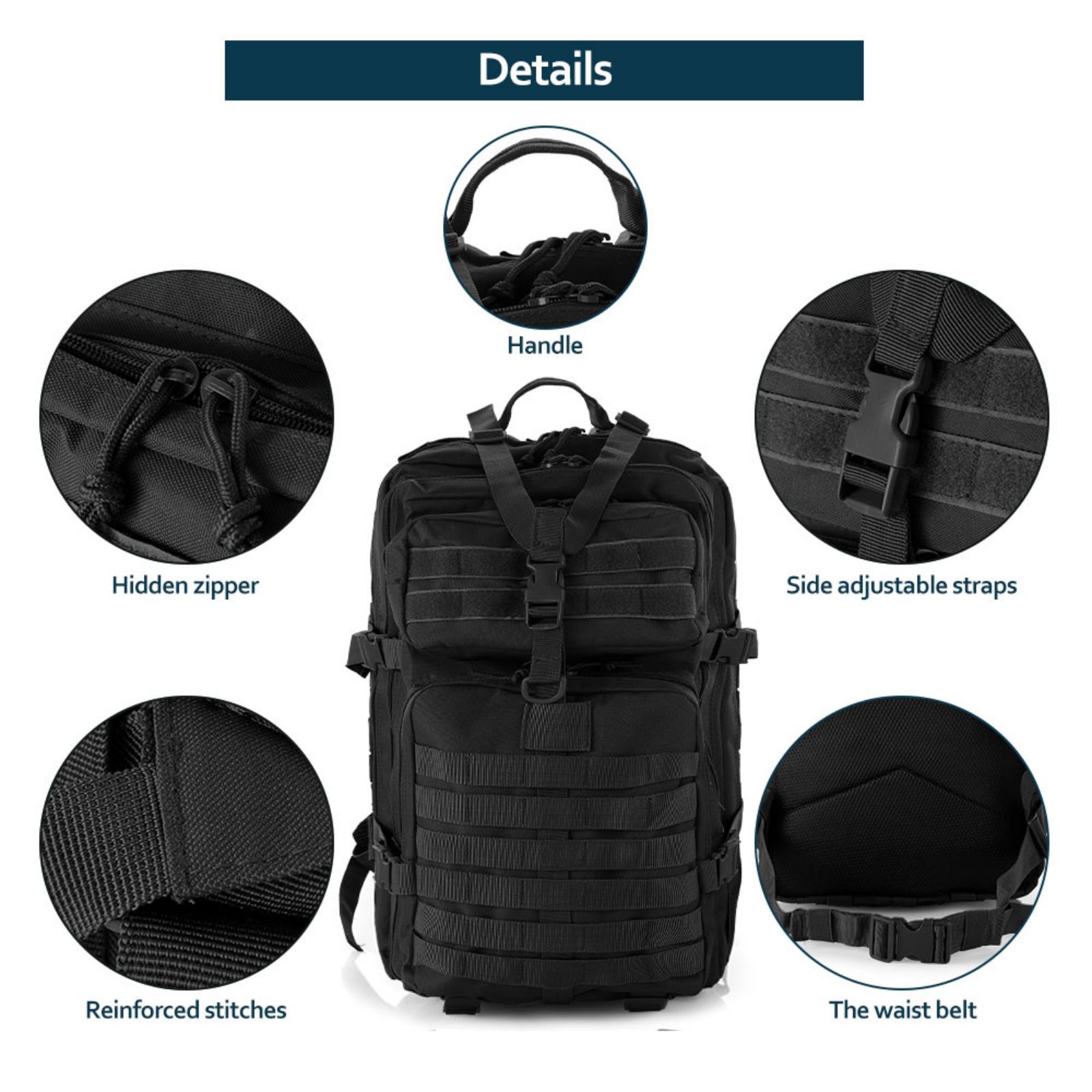 AliExpress 25L/50L Sturdy Nylon Waterproof Tactical Sports Trekking Fishing Hunting Camping Hiking Bag Backpack Outdoor Rucksacks, view 5