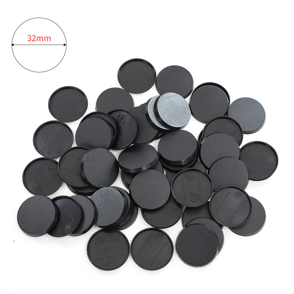 AliExpress 25mm/32mm/40cmm Round Plastic Model Bases for Wargames Table Games Diy Toy Miniature Model People Base 20pcs/40pcs/60pcs, view 2