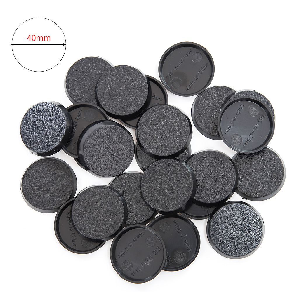 AliExpress 25mm/32mm/40cmm Round Plastic Model Bases for Wargames Table Games Diy Toy Miniature Model People Base 20pcs/40pcs/60pcs, view 3