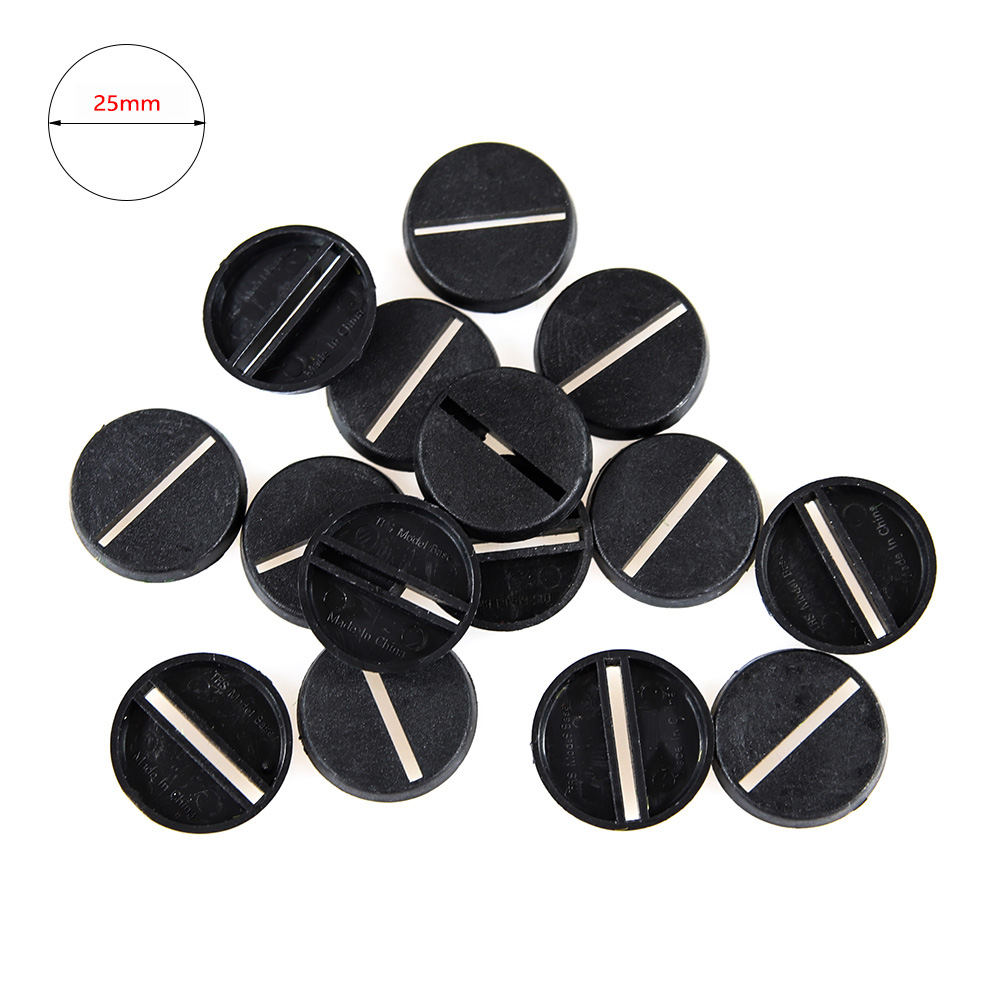 AliExpress 25mm/32mm/40cmm Round Plastic Model Bases for Wargames Table Games Diy Toy Miniature Model People Base 20pcs/40pcs/60pcs, view 4