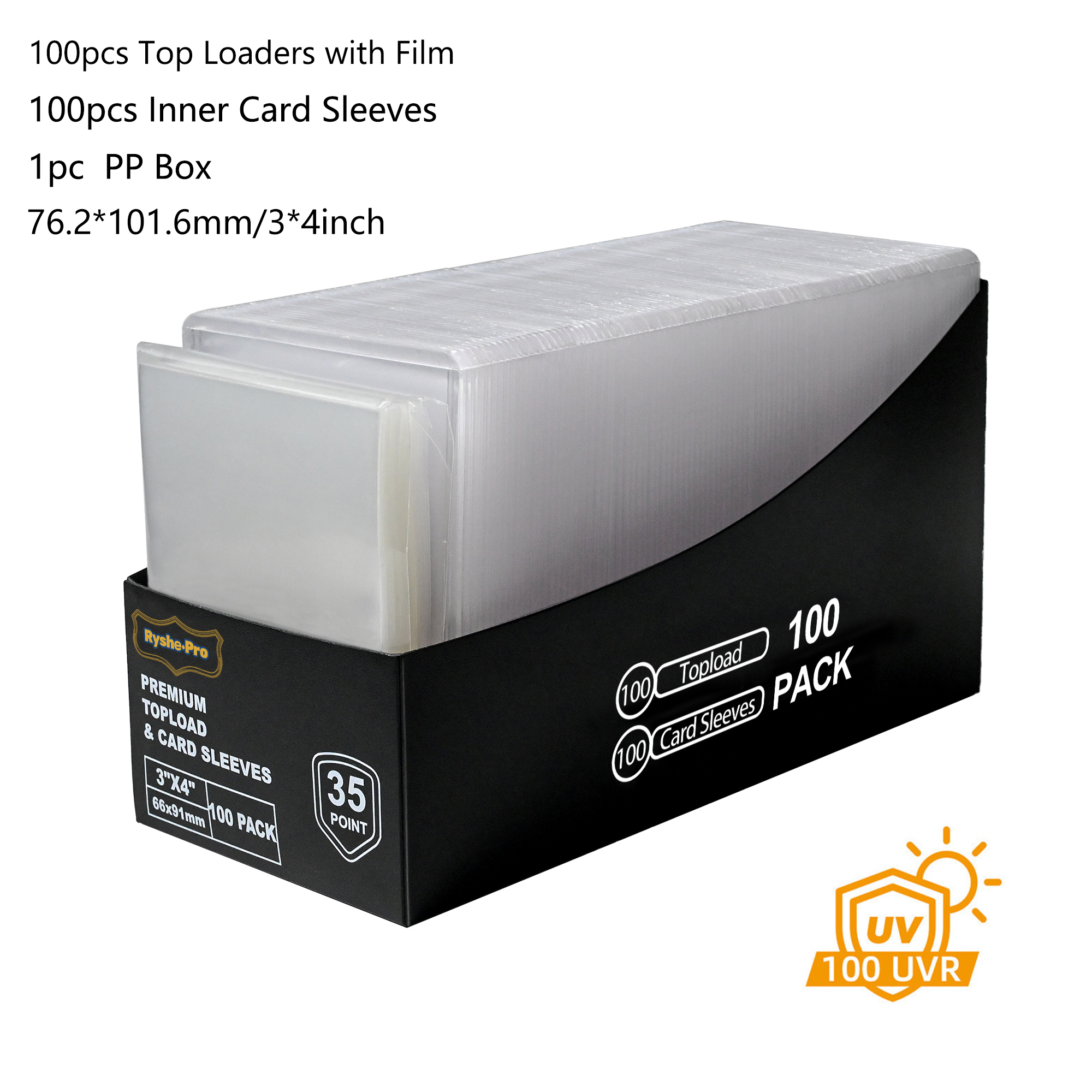 AliExpress 25pcs Top Loaders 200pcs Trading Card Sleeves 35pt 3”X 4“ Rigid Sport Card Protector Hard Sleeves Toploader for MTG Yugioh Card, view 6
