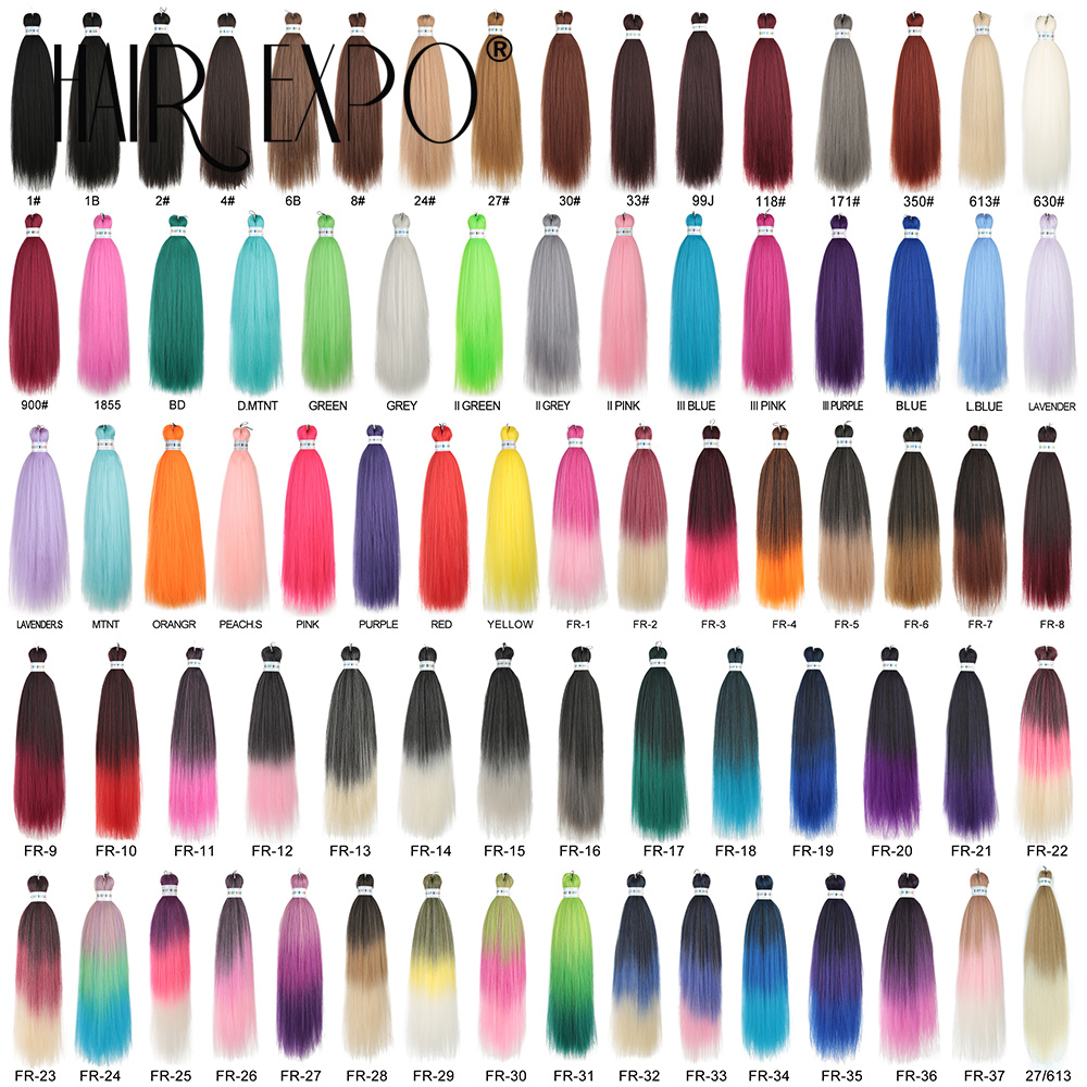 AliExpress 26Inch Easy Braids Hair Synthetic Colourful Pre Stretched Braiding Hair Extensions Jumbo Braids Ombre Yaki Long Straight Hair, view 3