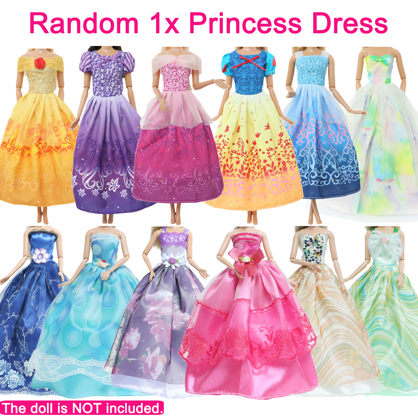 AliExpress 27 Pcs Doll Clothes and Accessories for 11.5 Inch Doll Random 1 Princess Dress 2 Daily Dress 2 Suit 2 Swimsuit 10 Shoe 10 Hanger, view 2