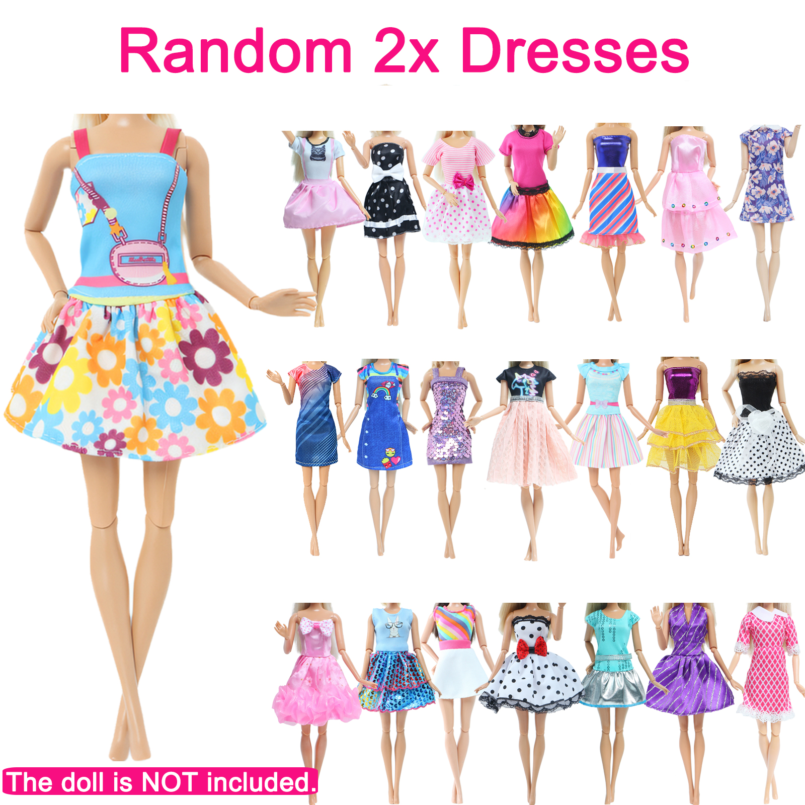 AliExpress 27 Pcs Doll Clothes and Accessories for 11.5 Inch Doll Random 1 Princess Dress 2 Daily Dress 2 Suit 2 Swimsuit 10 Shoe 10 Hanger, view 3