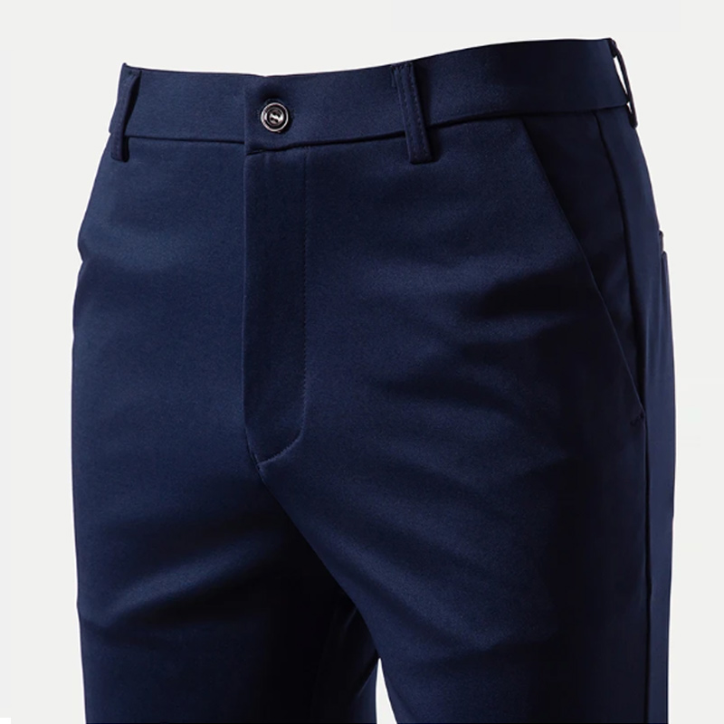 AliExpress 29-42 Men's Summer Thin Fashion Business Casual Suit Pants Long Pants Men's Elastic Straight Sleeve Formal Pants Plus Size 28-40, view 3