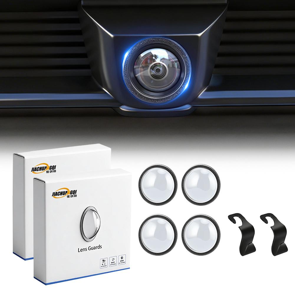 AliExpress 2Box Car Camera Protective Cover With 2pcs Car Hooks Front Bumper Camera Anti-Scratch Shield Lens Guard PC Protective Cover Kits, view 2