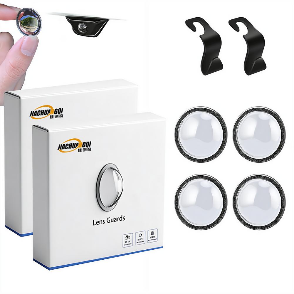 AliExpress 2Box Car Camera Protective Cover With 2pcs Car Hooks Front Bumper Camera Anti-Scratch Shield Lens Guard PC Protective Cover Kits, view 6