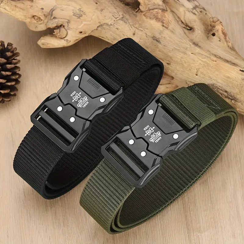AliExpress 2PC Tactical Waist Belt - Durable Automatic Buckle, Perfect for Outdoor Adventures, Unisex Accessories for Men and Women, view 2