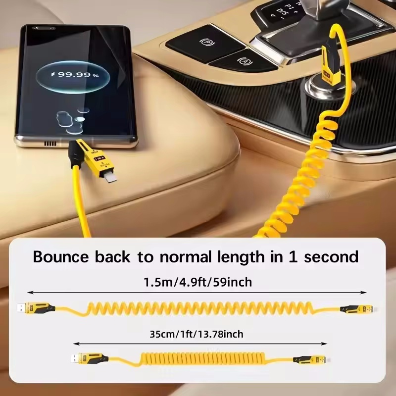 AliExpress Coiled 4-in-1 65W Telescopic Charging Cable (2-Pack), view 2