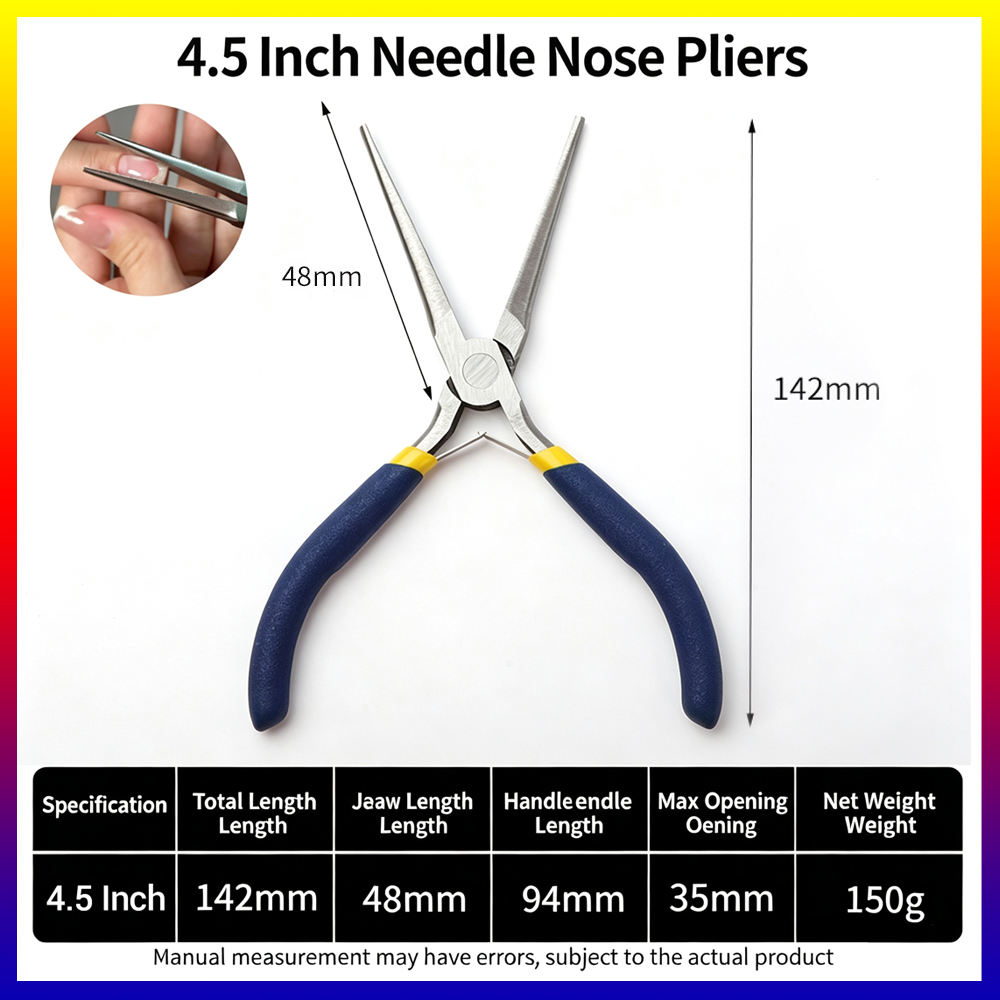 AliExpress 2pcs 6" Mini Needle Nose Pliers with Comfort Grip Handles, 2PCS Long Nose Pliers Set for Handmade Craft, view 2
