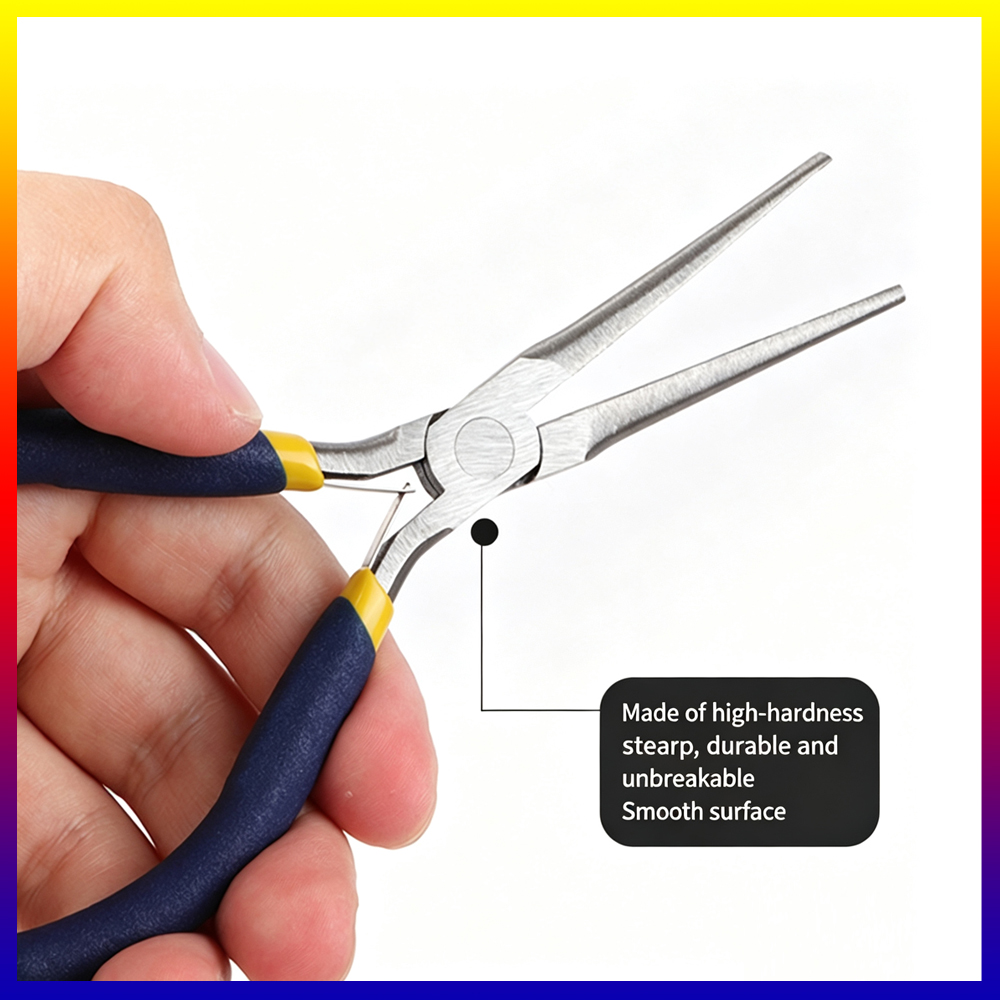 AliExpress 2pcs 6" Mini Needle Nose Pliers with Comfort Grip Handles, 2PCS Long Nose Pliers Set for Handmade Craft, view 3