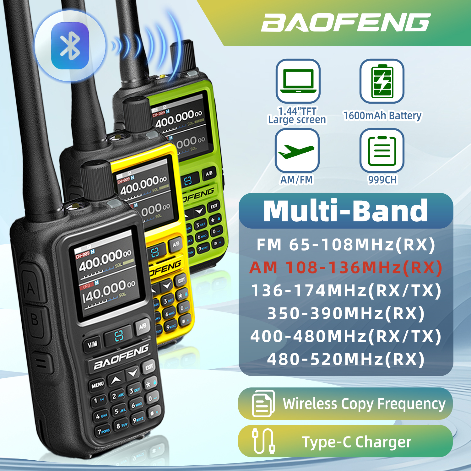 AliExpress 2PCS Baofeng UV 5R Mini Type-c Charger Dual Band Dual PTT Walkie Talkie AM FM UHF VHF Multiple Colors Dual PTT Camping Ham Radio, view 3