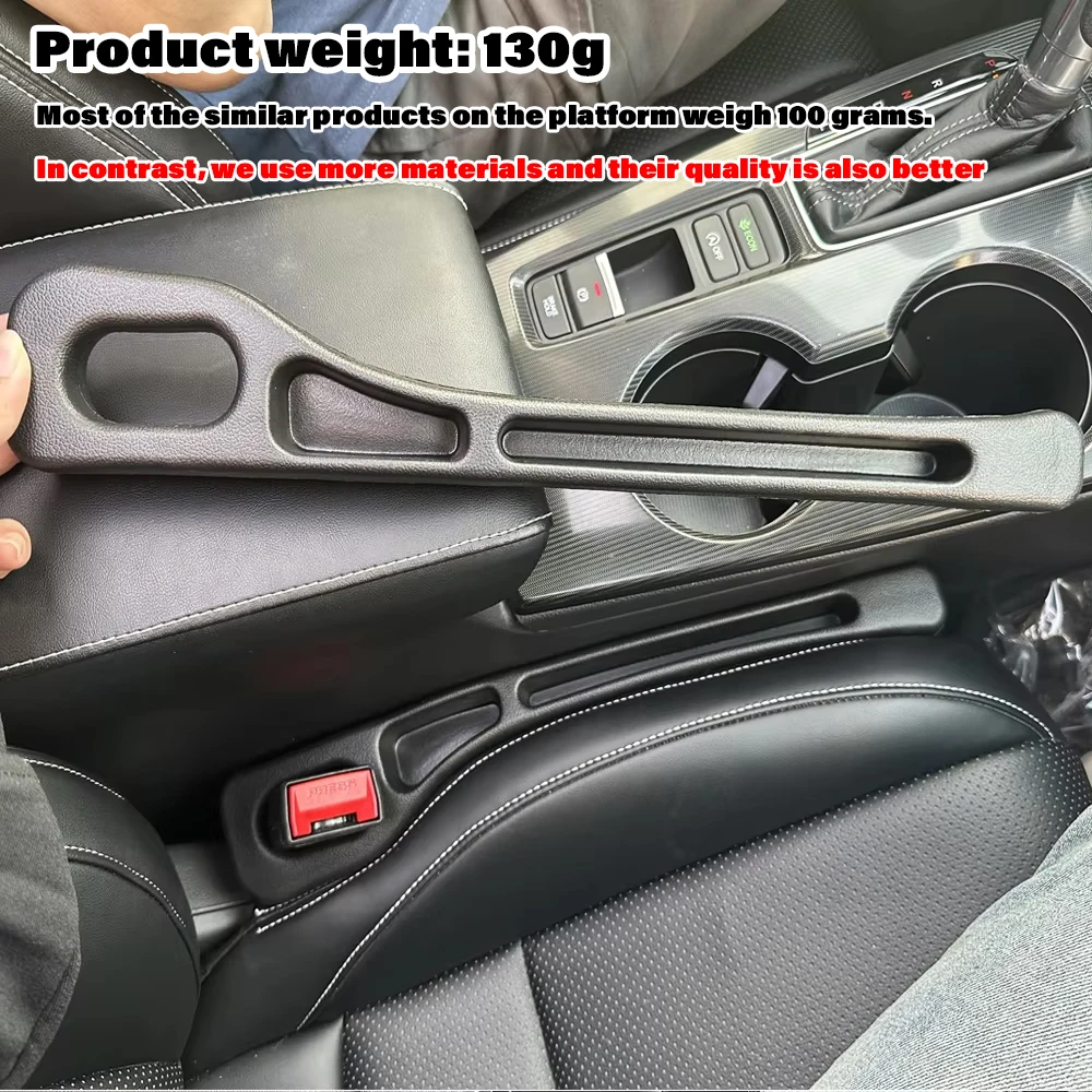 AliExpress 2-Piece PU Car Seat Gap Filler Organizer, view 3