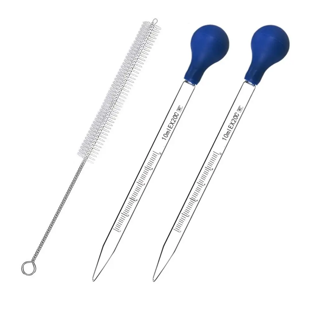 AliExpress 2Pcs Clear Glass Graduated Pipette with 1Pc Cleaning Brush Measuring Dropping Pipet 10ml Dropping Pipettors