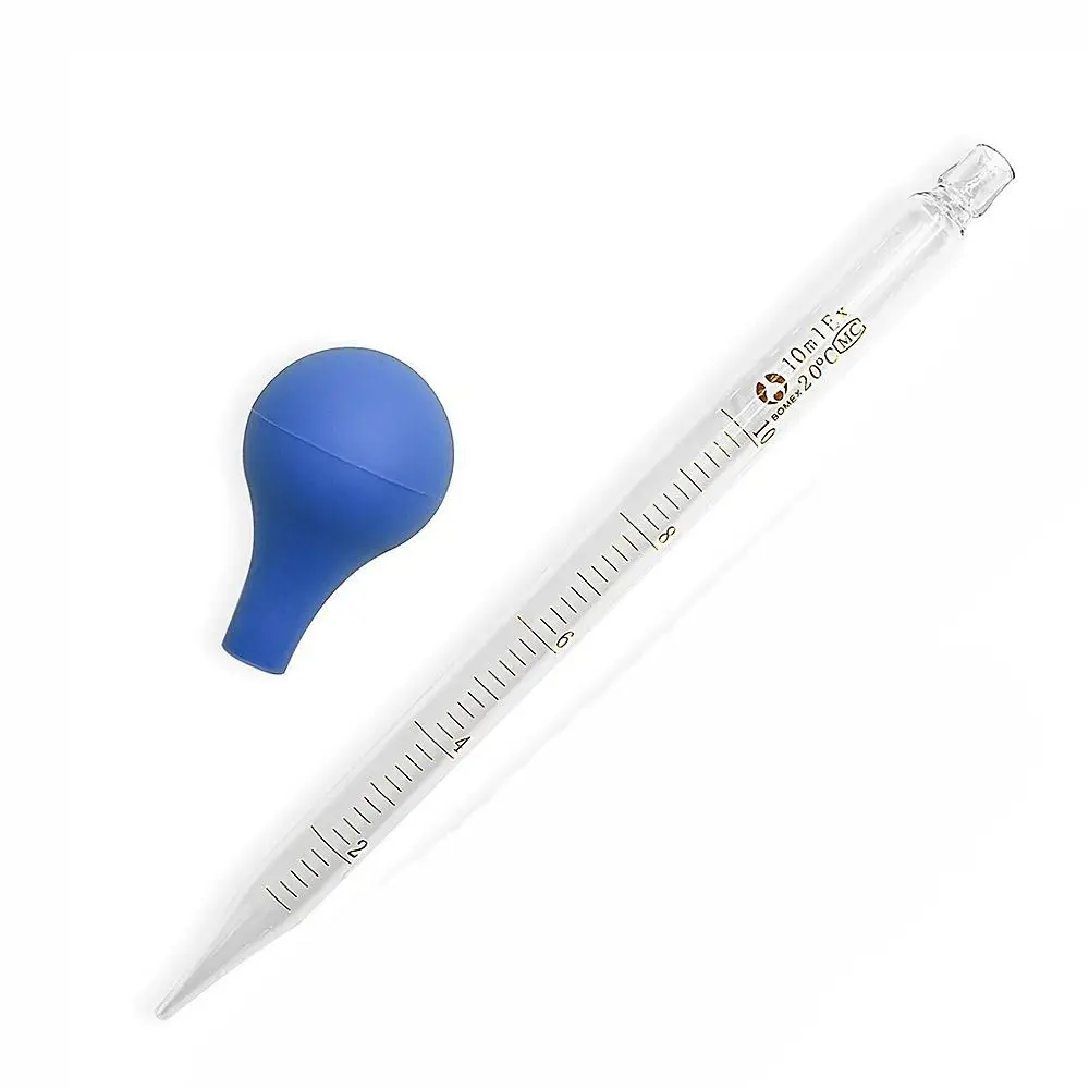 AliExpress 2Pcs Clear Glass Graduated Pipette with 1Pc Cleaning Brush Measuring Dropping Pipet 10ml Dropping Pipettors, view 4