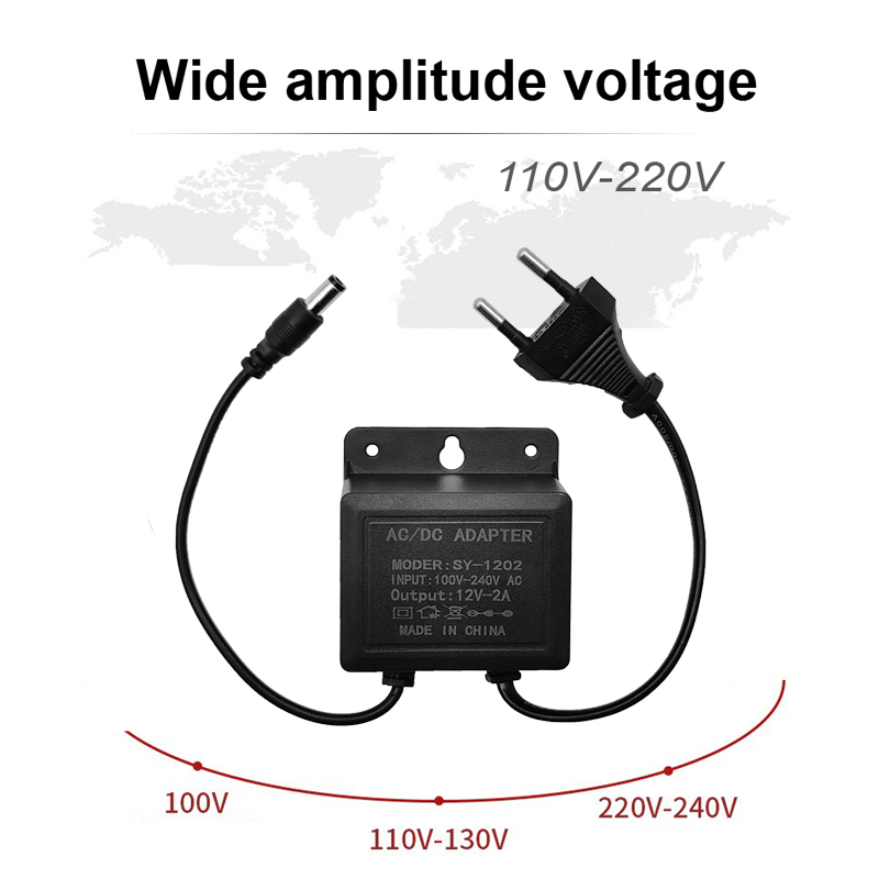 AliExpress 2pcs DC12V 2A EU Plug Power Adapter Waterproof Black For CCTV Security Surveillance AHD Camera Charger NVR DVR Input AC100V-240V, view 5