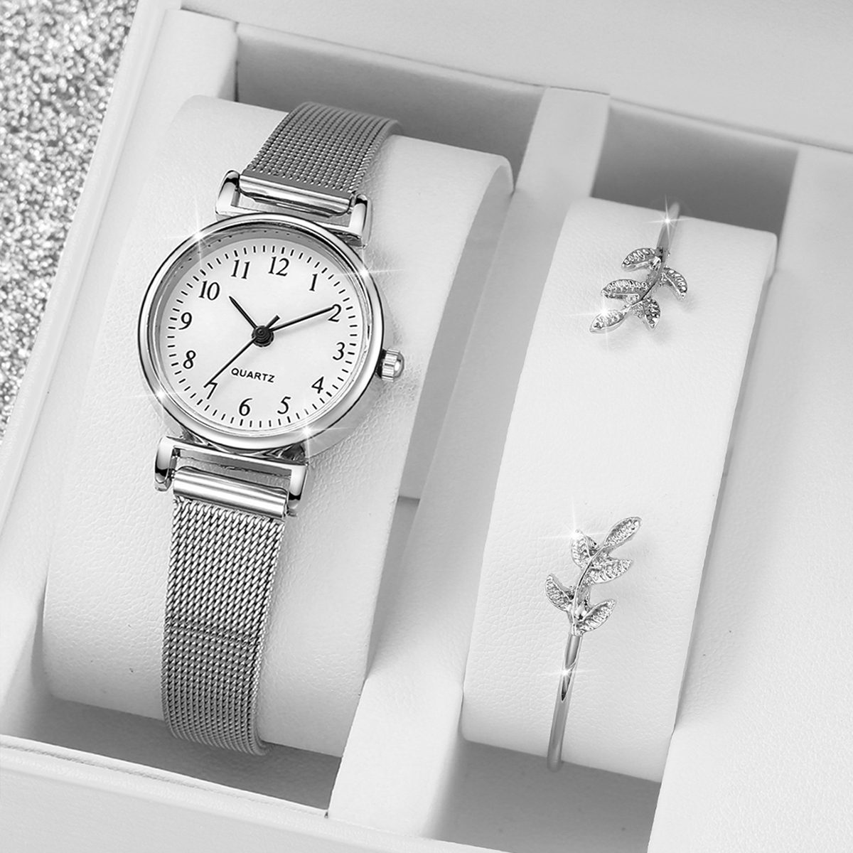 AliExpress 2-Piece Women's Watch and Cuff Bracelet Set