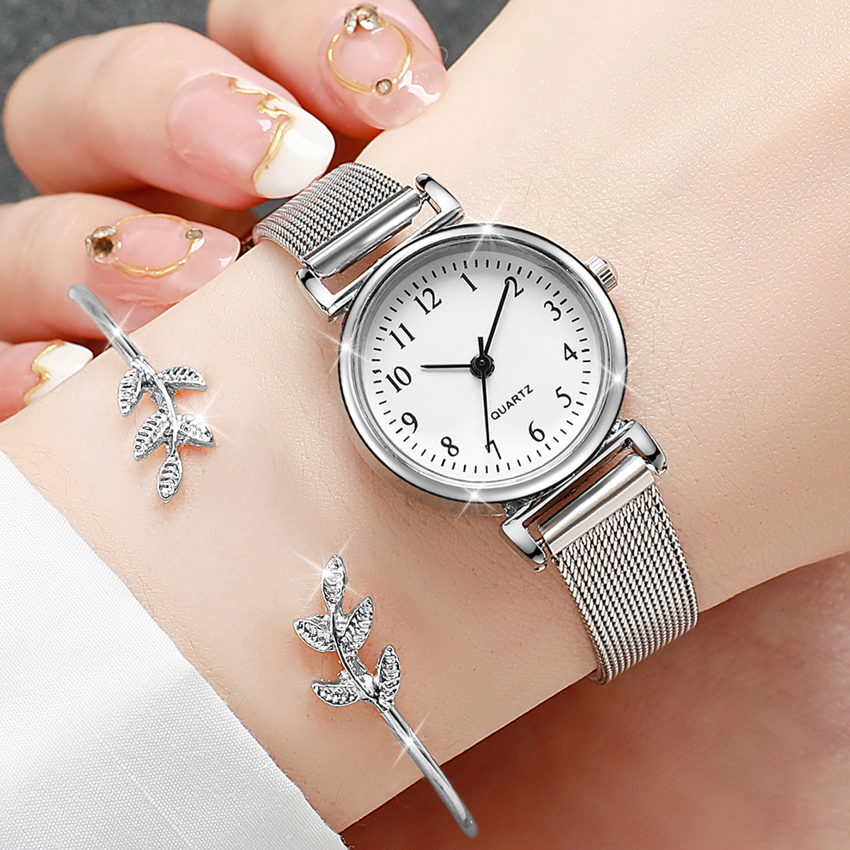 AliExpress 2-Piece Women's Watch and Cuff Bracelet Set, view 2