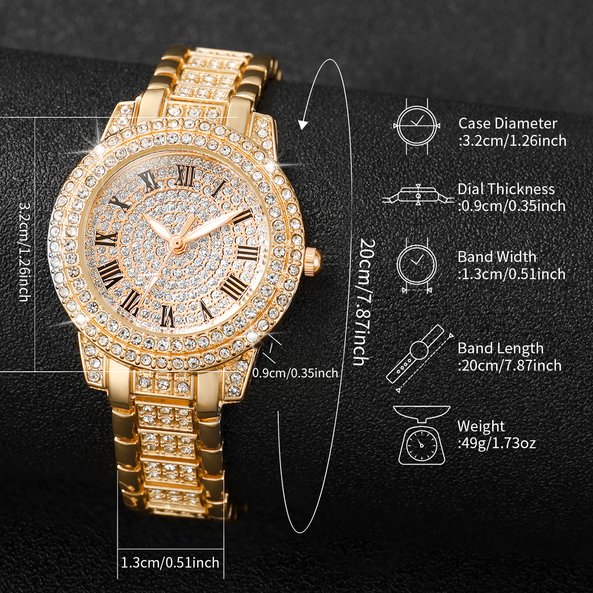 AliExpress 2-Piece Women's Diamond Quartz Watch Set, view 5