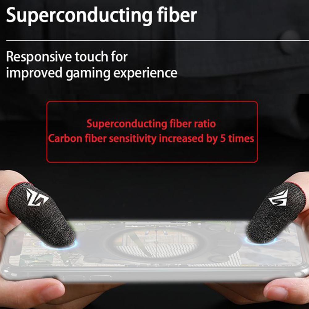 AliExpress 2pcs Fingertip Sleeve Esports Gloves For PUBG Gamer Sweatproof Anti-slip Touch Screen Hand Grip Finger Cot Gaming Finger Cover, view 2