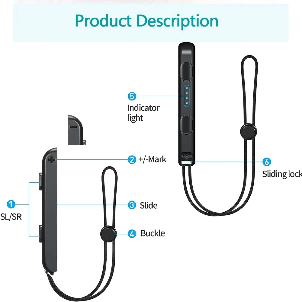 AliExpress 2Pcs Gamepad Wrist Strap for Switch Joycon - Replacement Joy Con Controller Wrist Strap Lanyard with Built-in Aluminum Alloy for, view 6