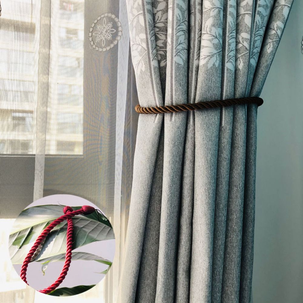 AliExpress 2Pcs Handmad Curtain Woven Tiebacks Easy to Use Ins Style Curtains Binding Rope Light Luxury Curtains Tied Strap Home Decor, view 2