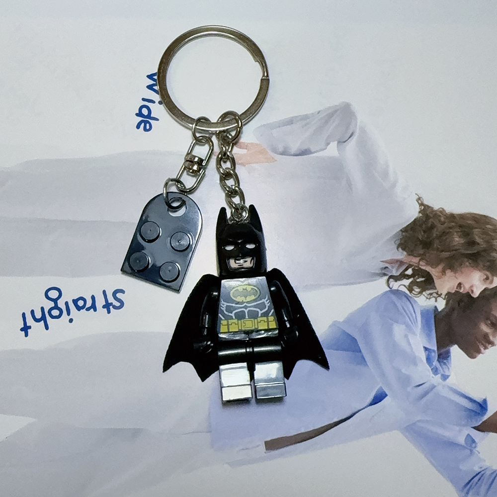 AliExpress 2pcs Handmade 3D Fairy Star Bat Couple Keychain Pink Black Block Splicing Heart Shape Keyring Backpack Key Pendant  Props Gift, view 4