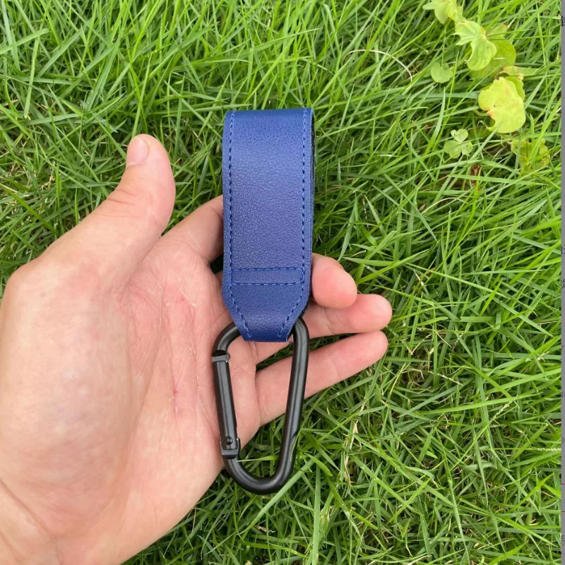 AliExpress Adjustable PU Leather Stroller Hooks for Diaper Bags, view 3