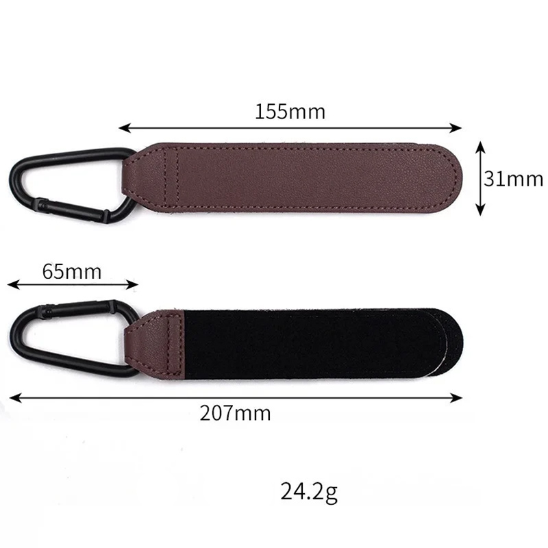 AliExpress Adjustable PU Leather Stroller Hooks for Diaper Bags, view 6