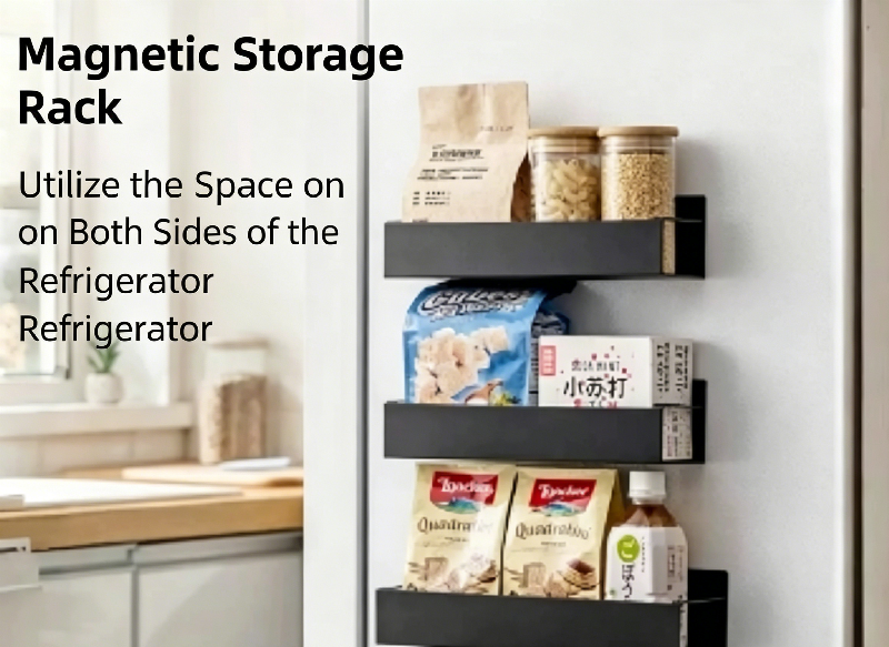 AliExpress 2-Piece Magnetic Fridge Side Storage Shelves, view 4
