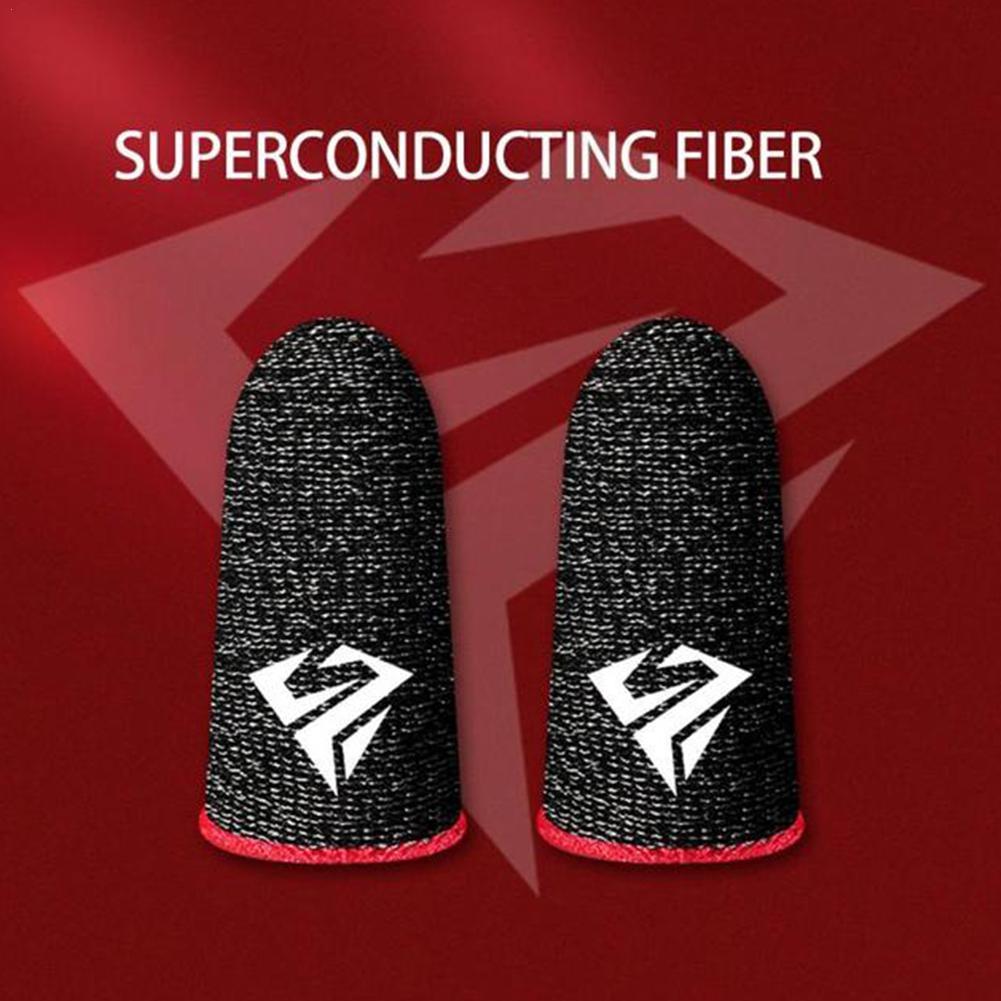 AliExpress 2pcs Mobile Game Fingertip Gloves For PUBG Gamer Sweatproof Anti-slip Touch Screen Finger Sleeve Breathable Gaming Finger Cover