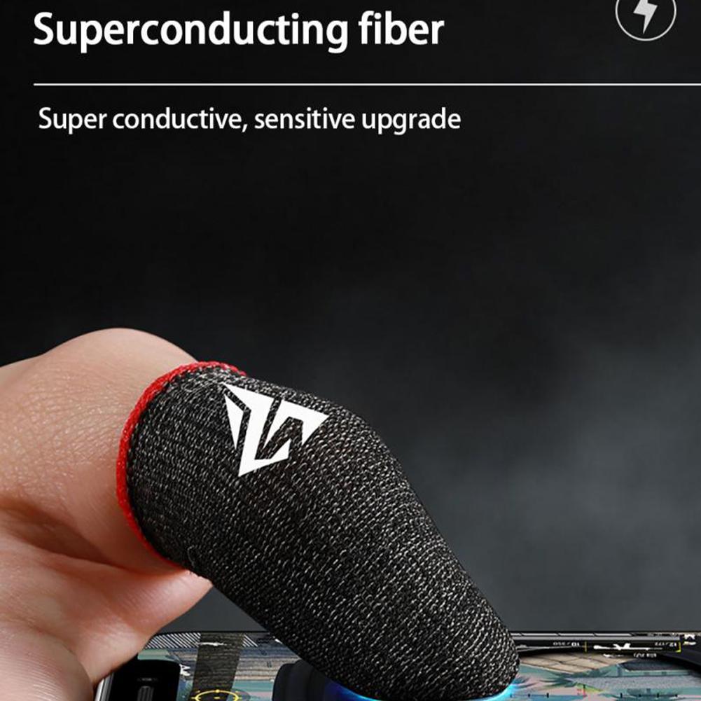 AliExpress 2pcs Mobile Game Fingertip Gloves For PUBG Gamer Sweatproof Anti-slip Touch Screen Finger Sleeve Breathable Gaming Finger Cover, view 3